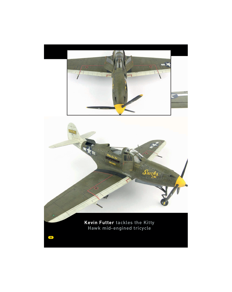 Modello In Scala 1/5 P-39 Aircobra WWII - Piani Per Aereo Da 85 Pollici Di Apertura Alare